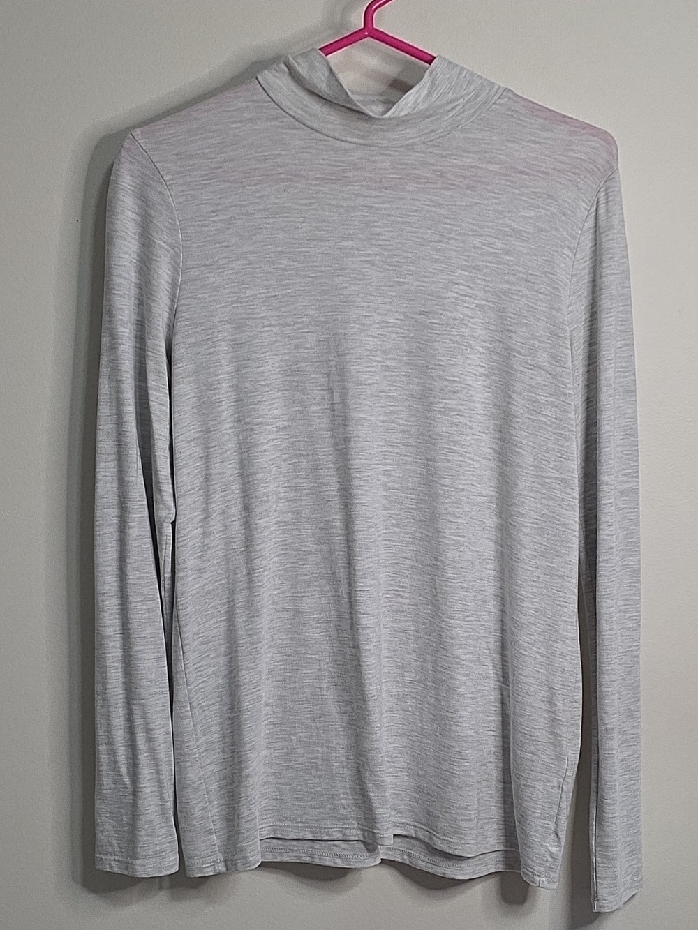 Banana Republic Light Gray Long-Sleeve Mock Neck Shirt